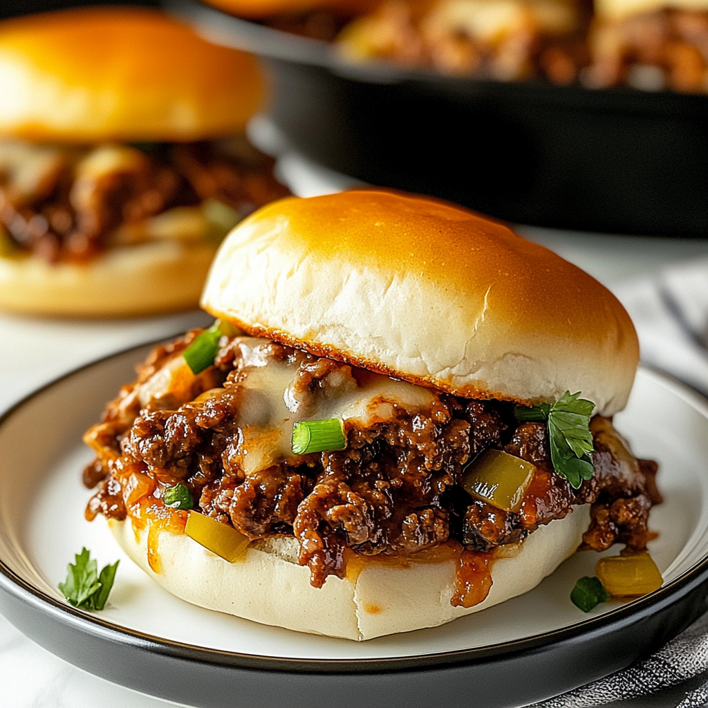 Recipe preparation for philly cheesesteak sloppy joes
