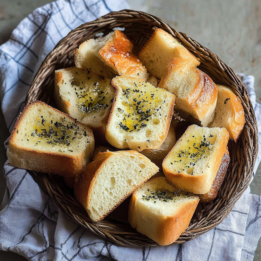 Recipe preparation for garlic bread recipe