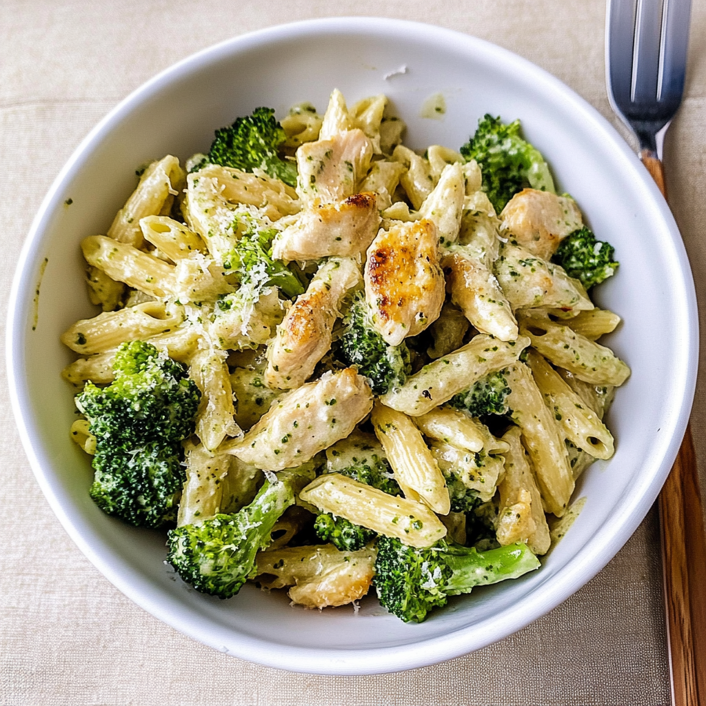 Recipe preparation for chicken and broccoli pasta