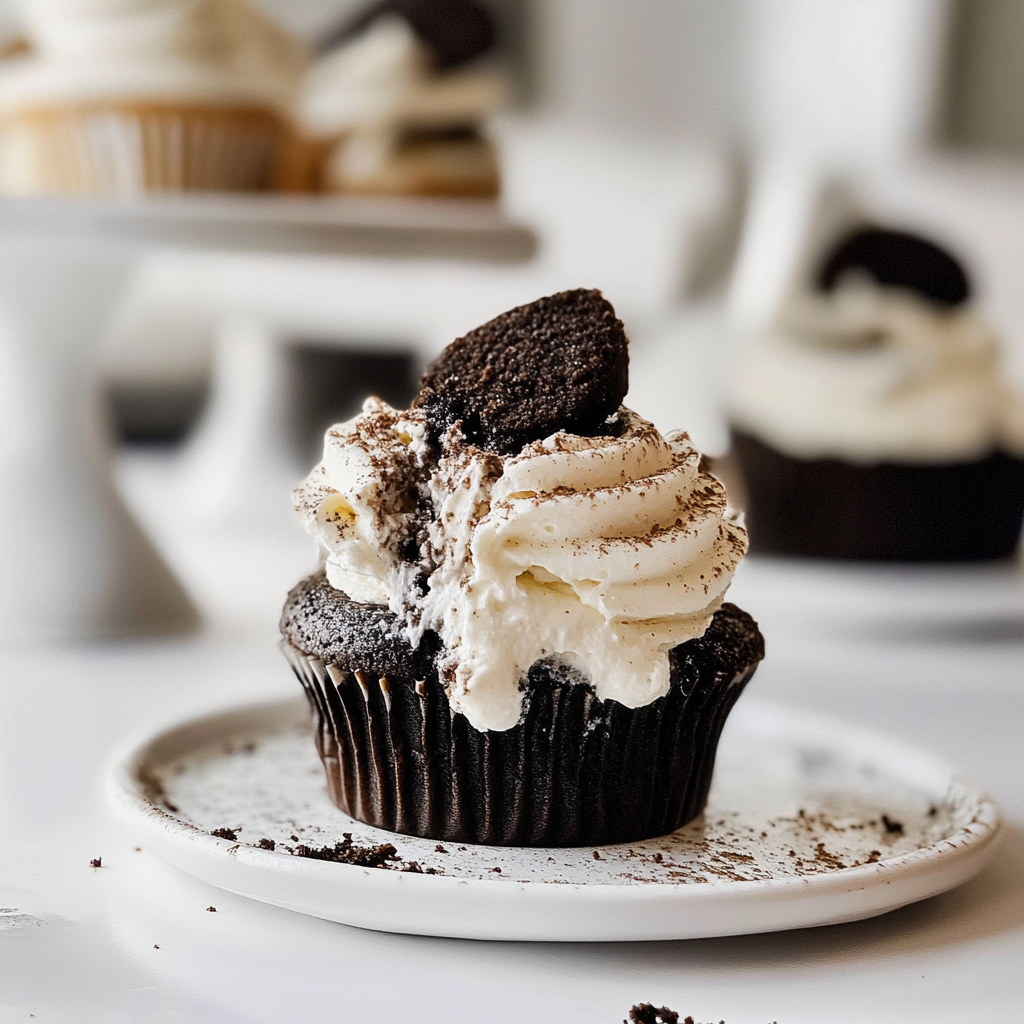 Recipe preparation for cookies and cream cupcakes