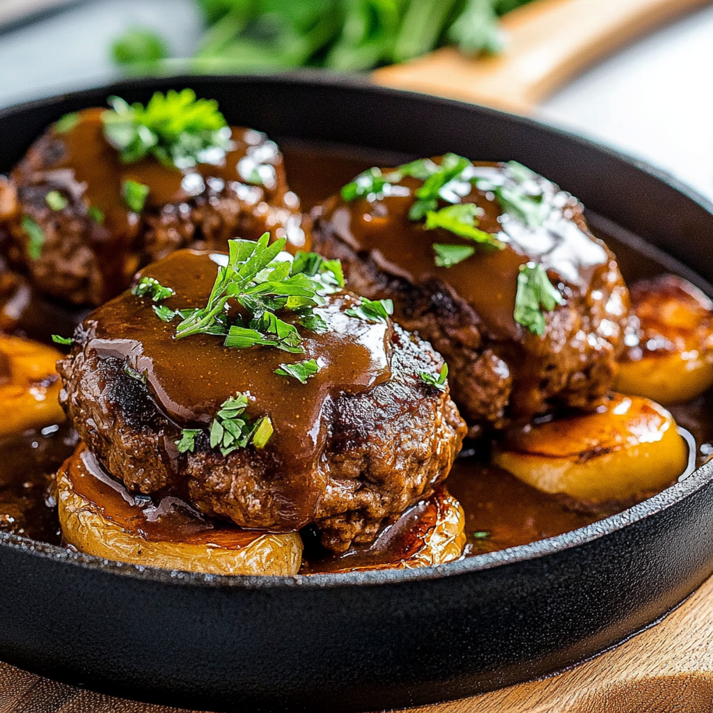 Recipe preparation for salisbury steak recipe