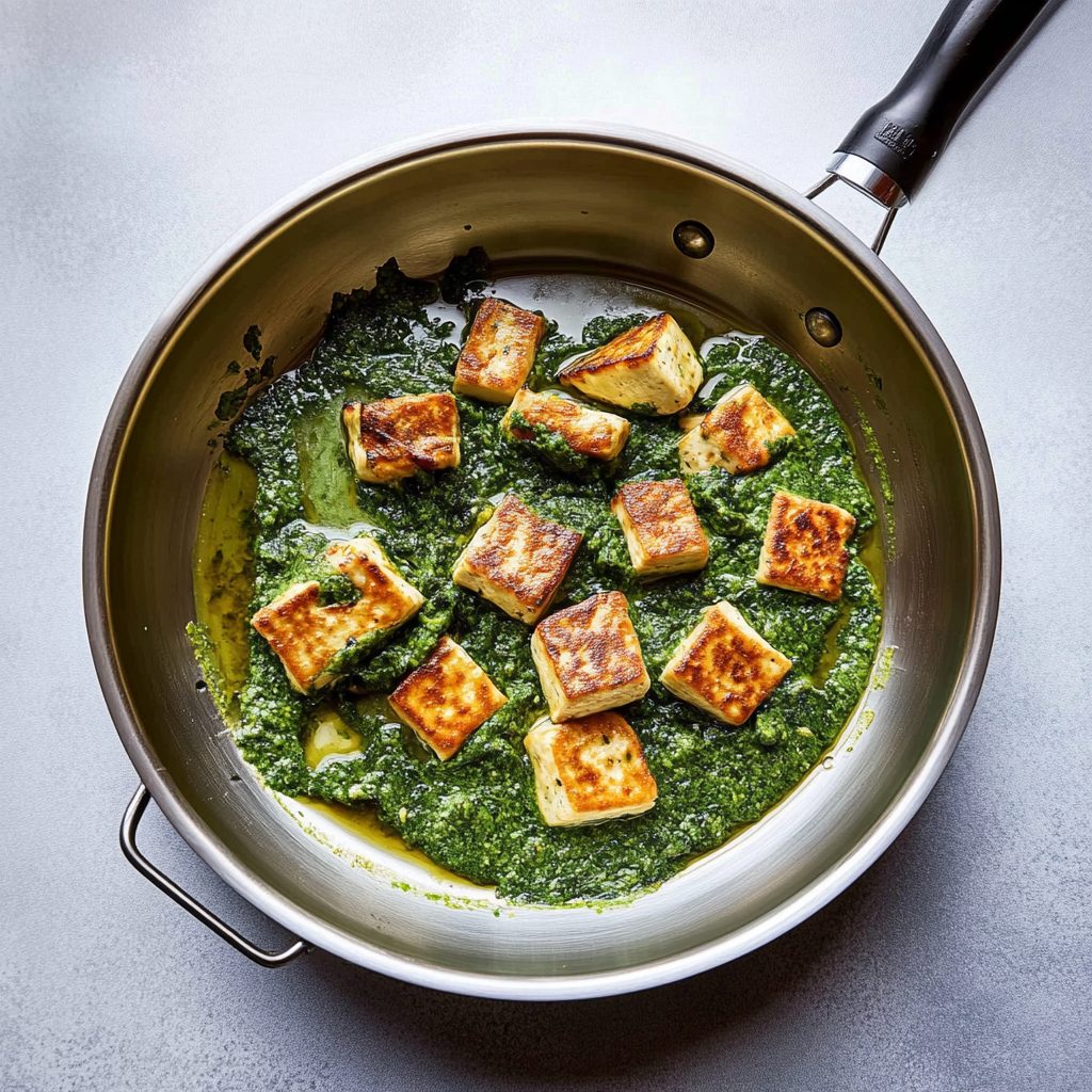 Recipe preparation for palak paneer recipe