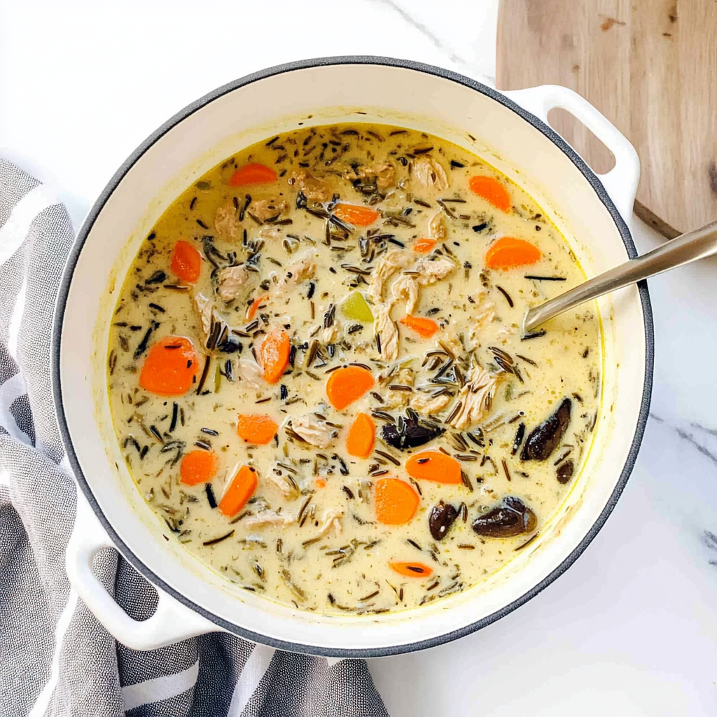 Recipe preparation for chicken and wild rice soup