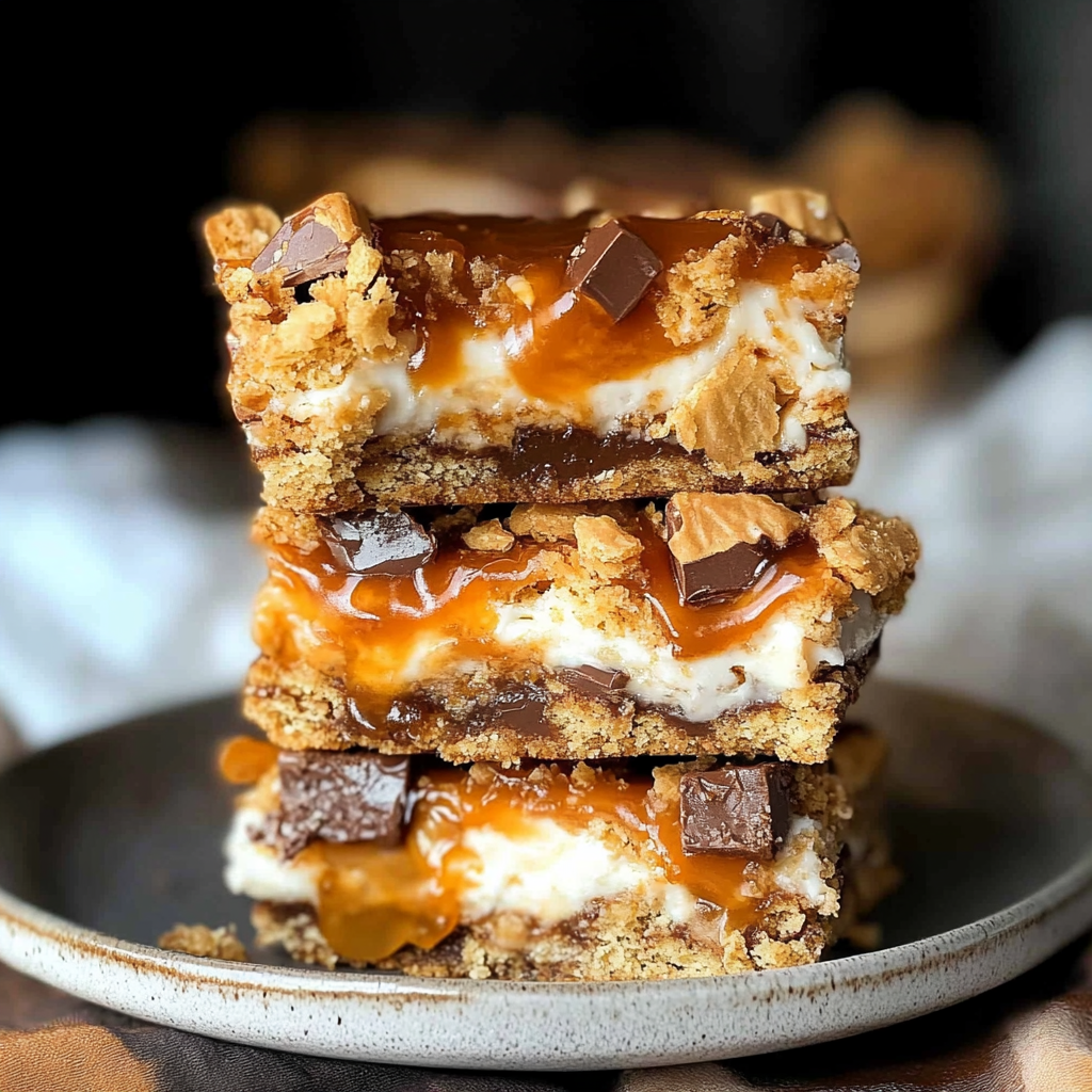 Recipe preparation for butterfinger caramel crunch bars