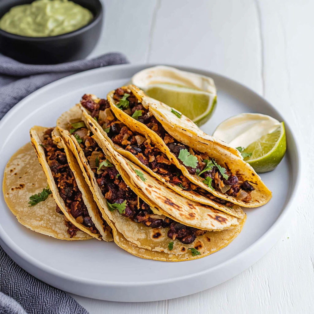 Recipe preparation for black bean tacos