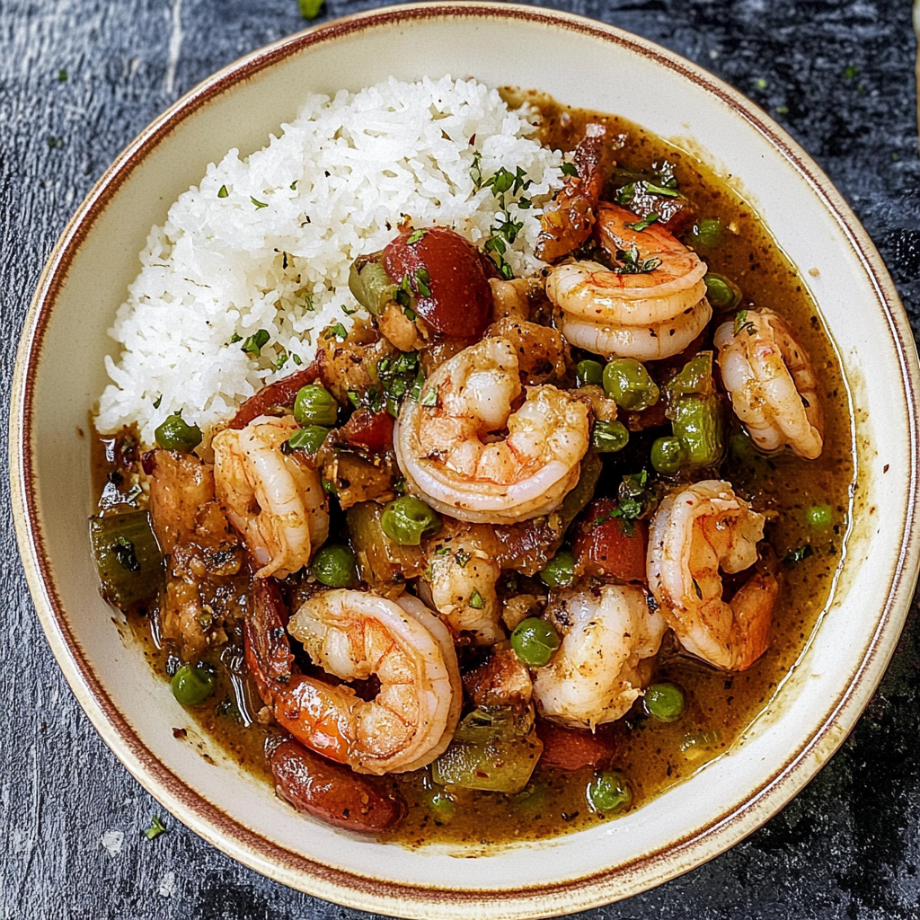 Recipe preparation for shrimp gumbo