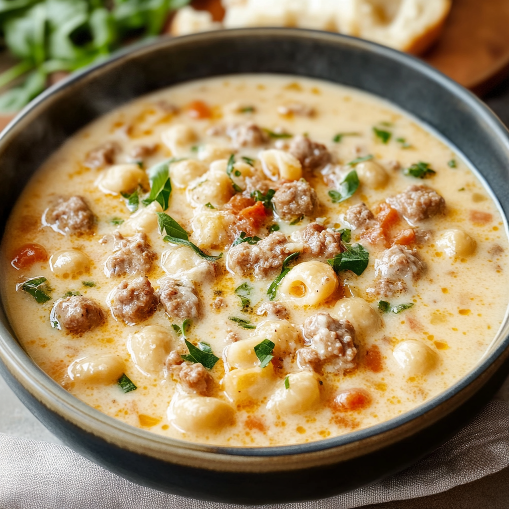 Recipe preparation for creamy italian sausage soup