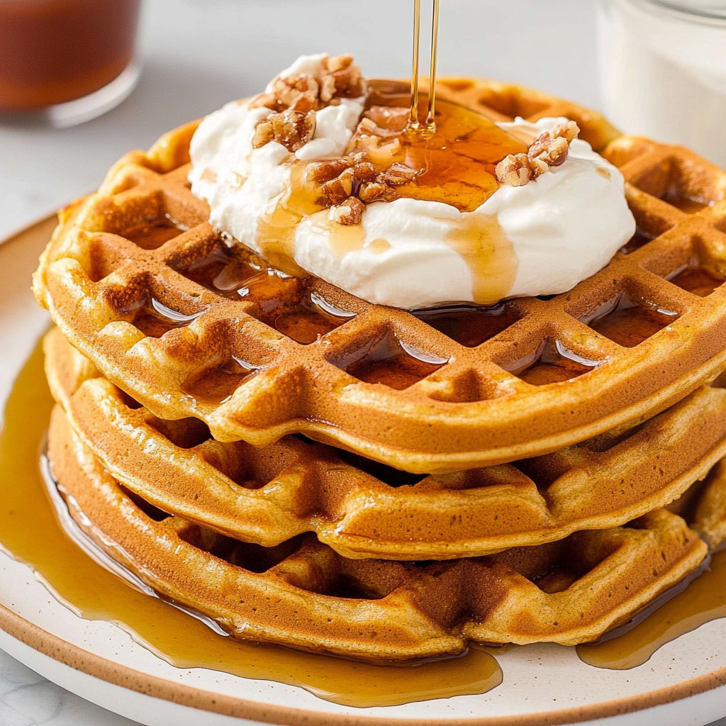 Recipe preparation for pumpkin waffles recipe