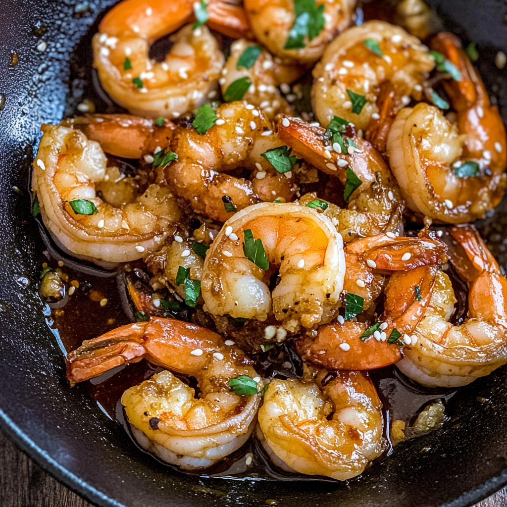 Recipe preparation for honey garlic shrimp