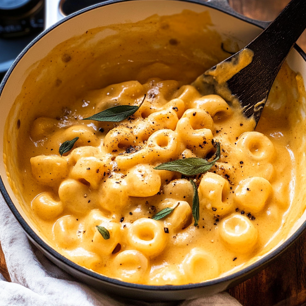 Recipe preparation for pumpkin mac and cheese