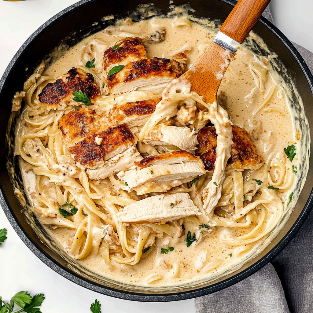 Recipe preparation for blackened chicken alfredo