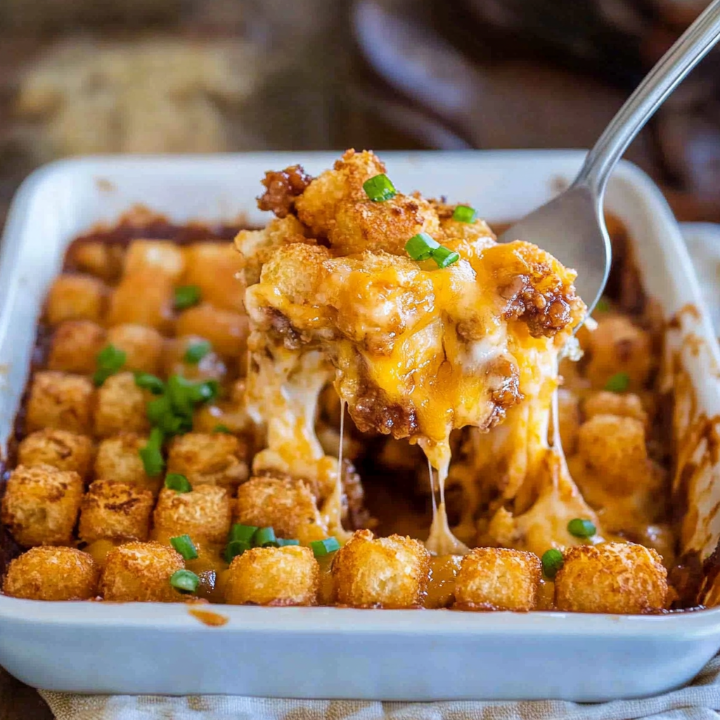 Recipe preparation for tater tot casserole
