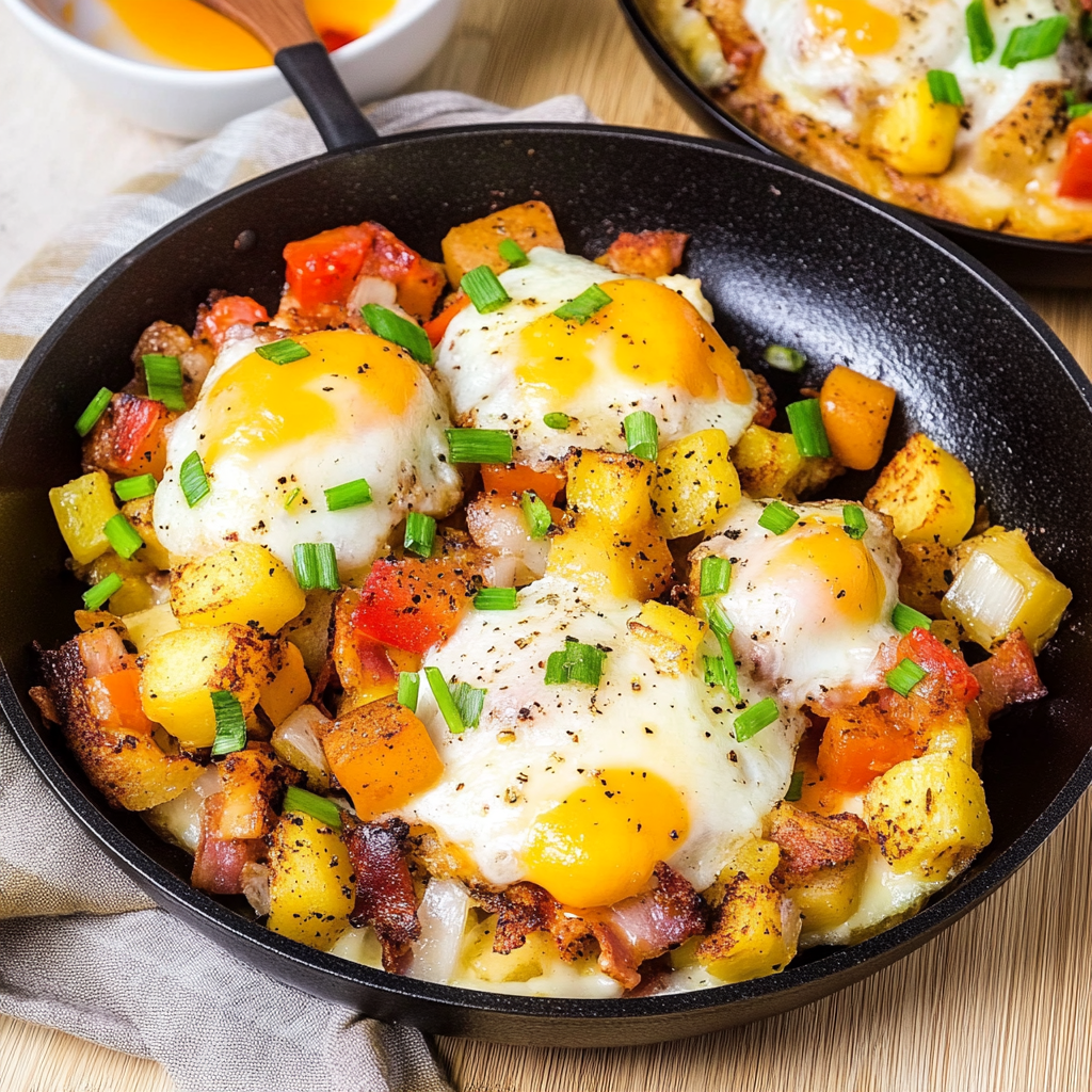 Recipe preparation for breakfast skillet