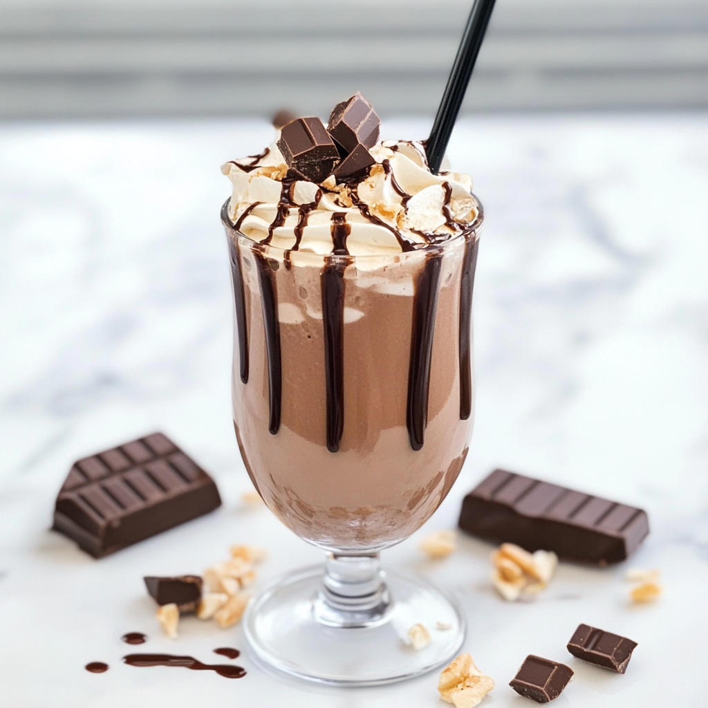 Recipe preparation for chocolate milkshake