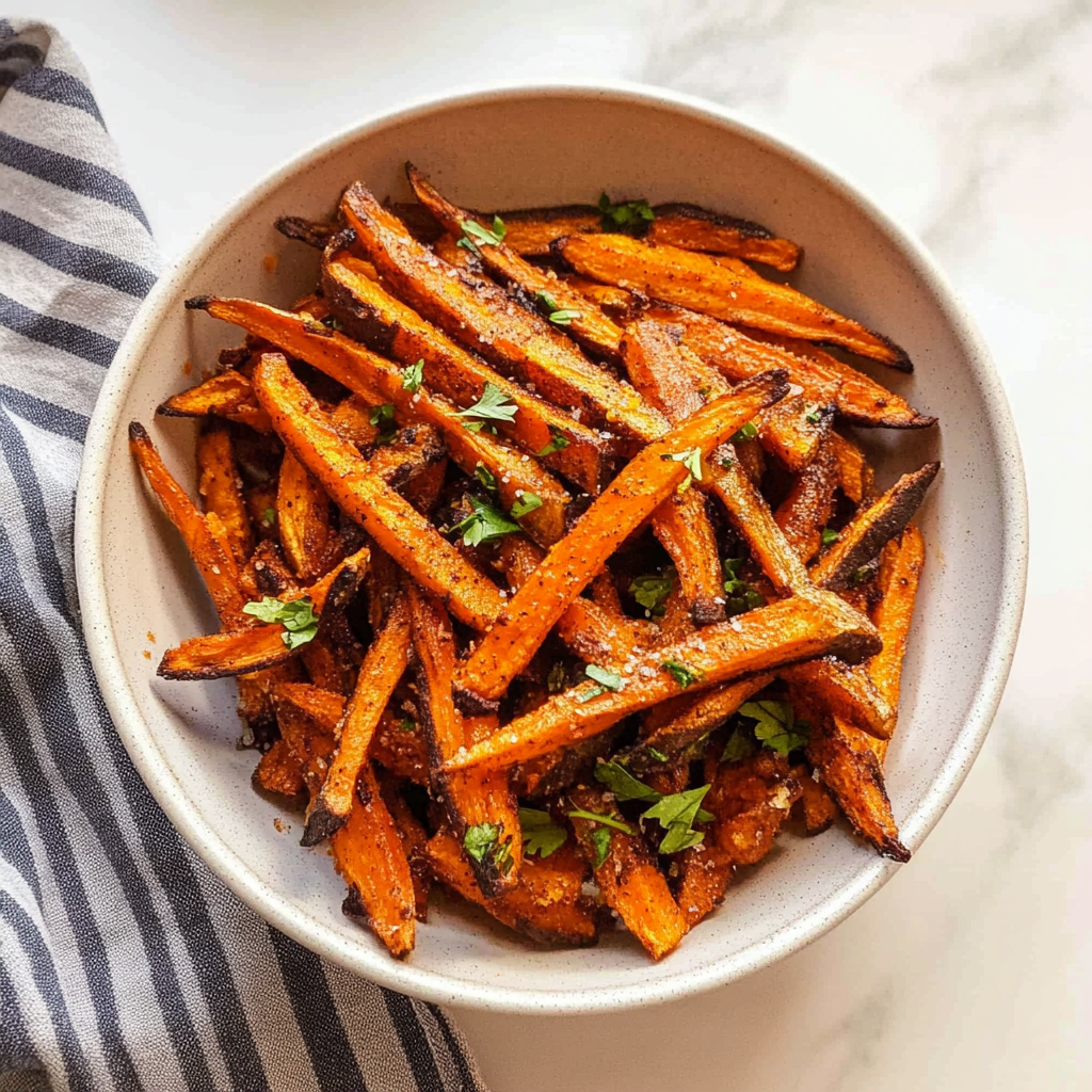 Recipe preparation for sweet potato fries