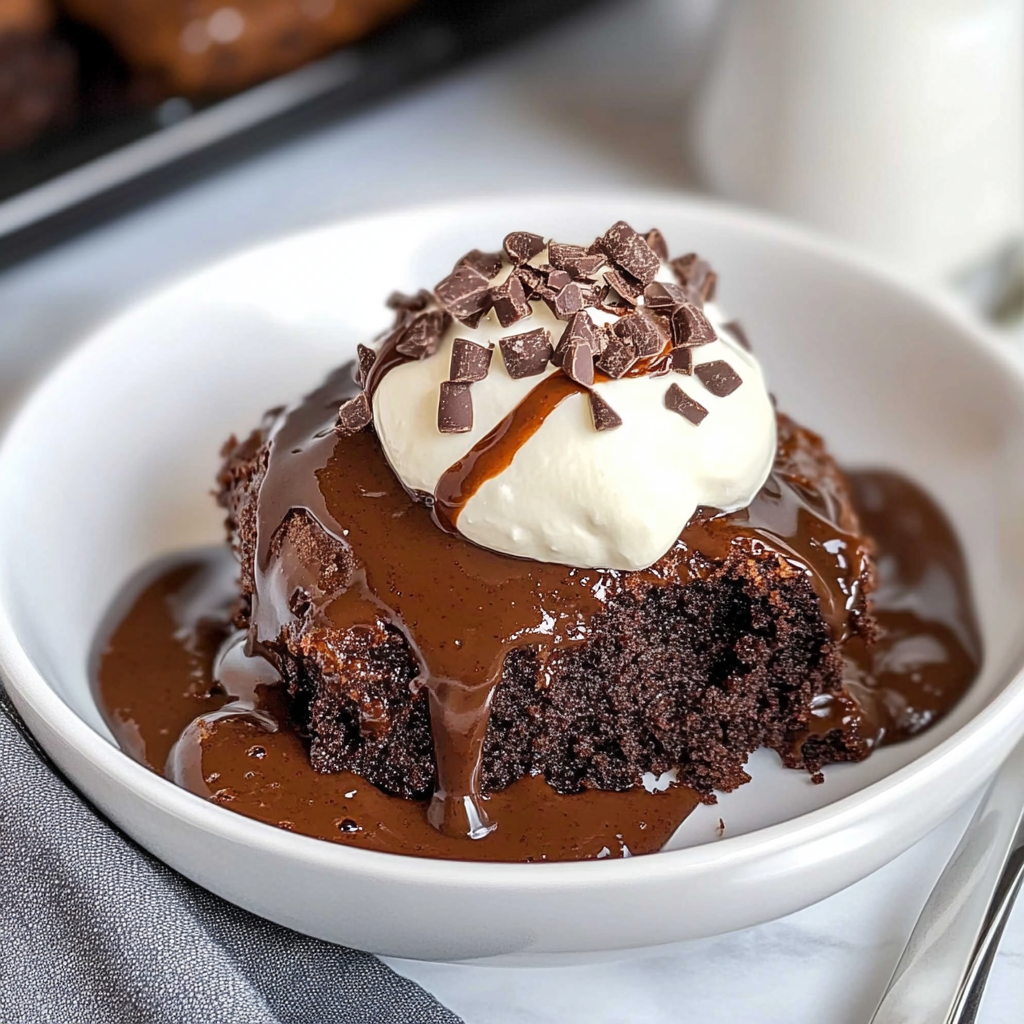 Recipe preparation for chocolate pudding cake