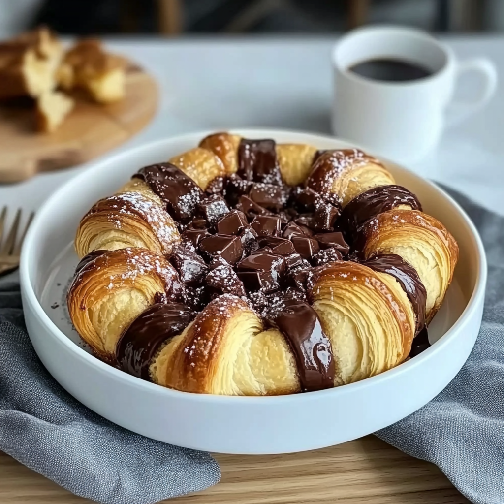 Recipe preparation for Chocolate Croissant Breakfast Bake