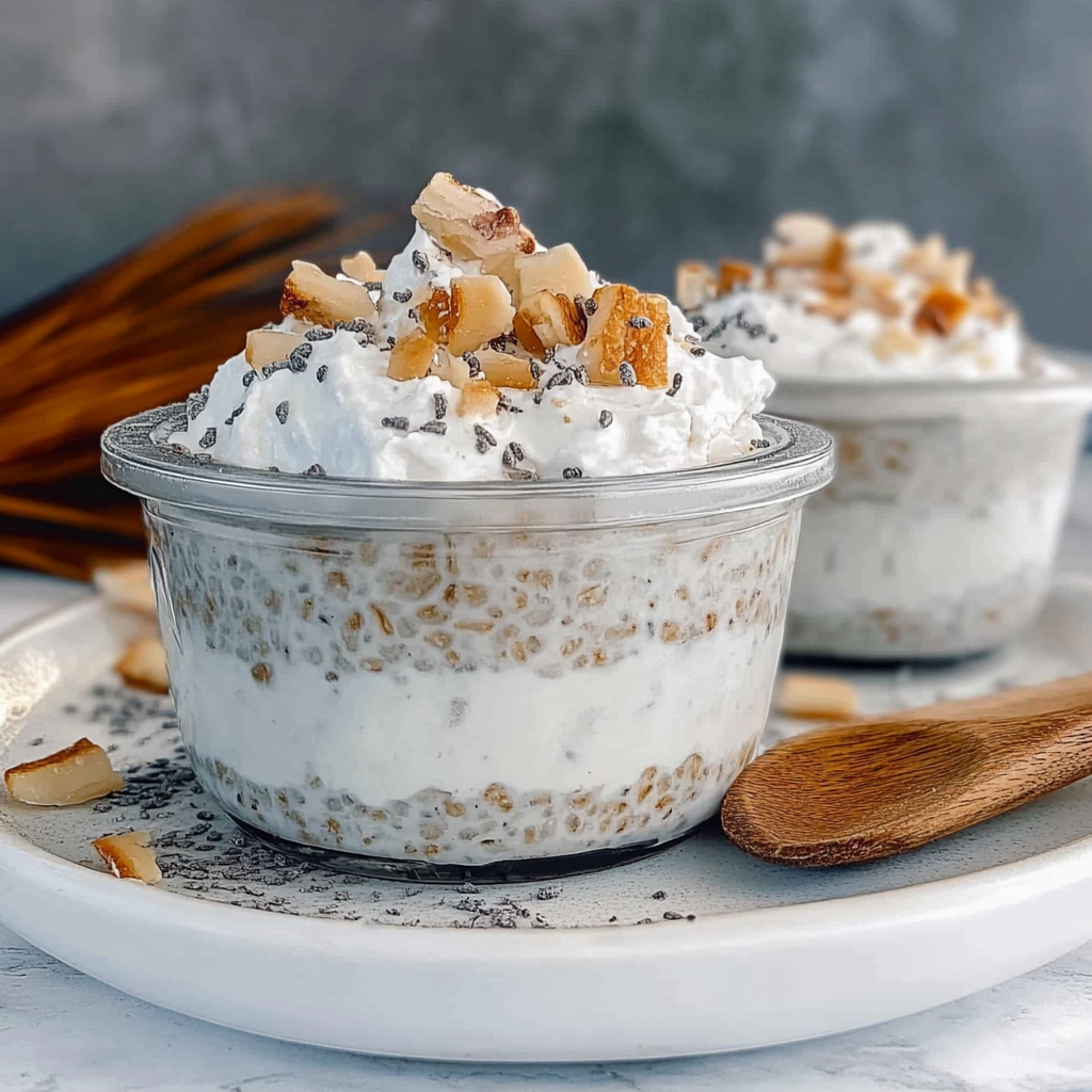 Recipe preparation for Coconut Cream Pie Overnight Oats