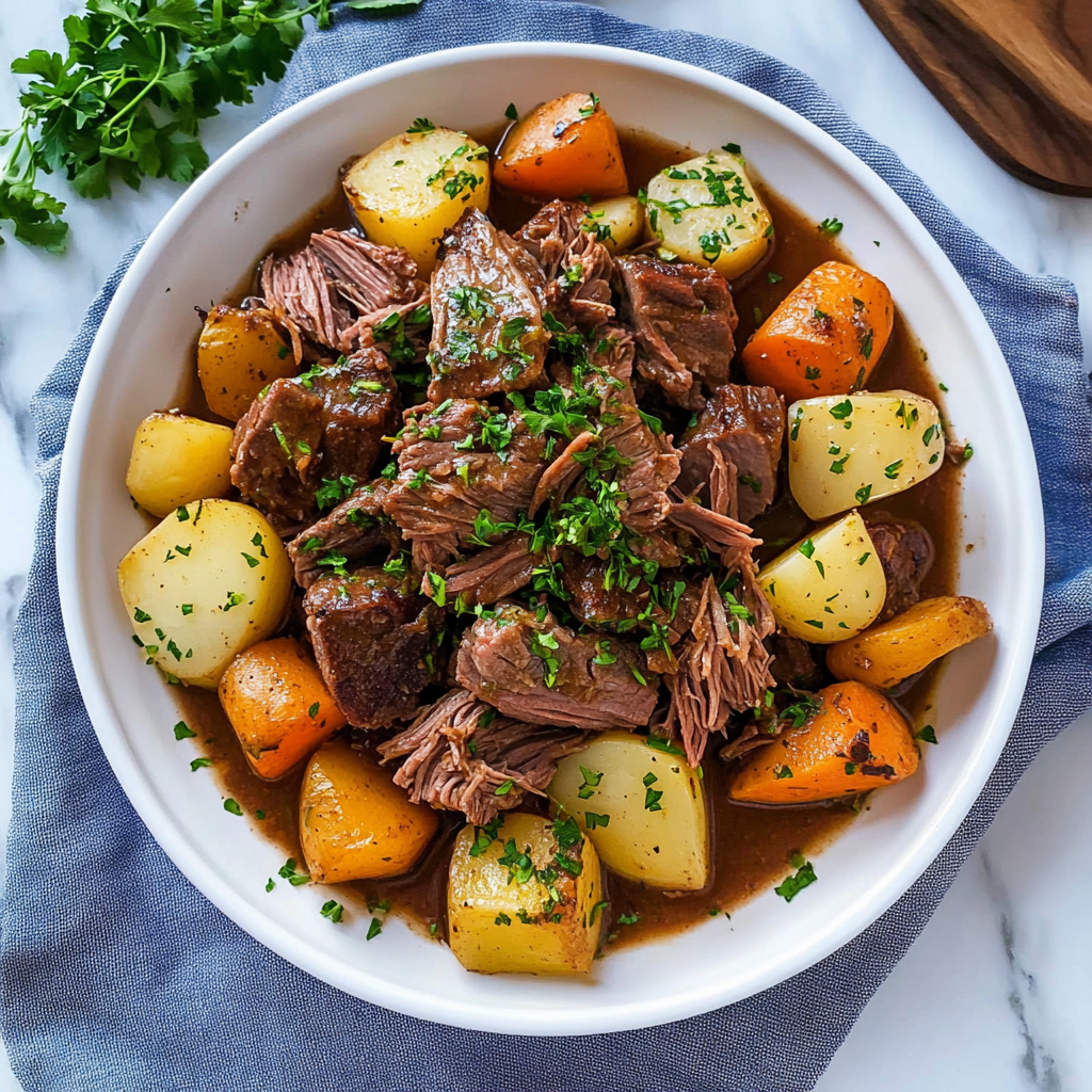 Recipe preparation for slow cooker pot roast