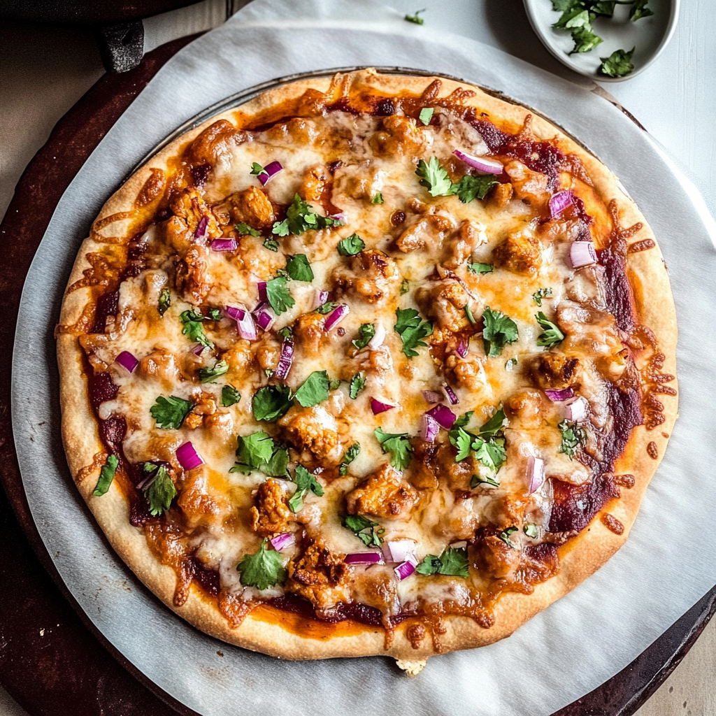 Recipe preparation for bbq chicken pizza