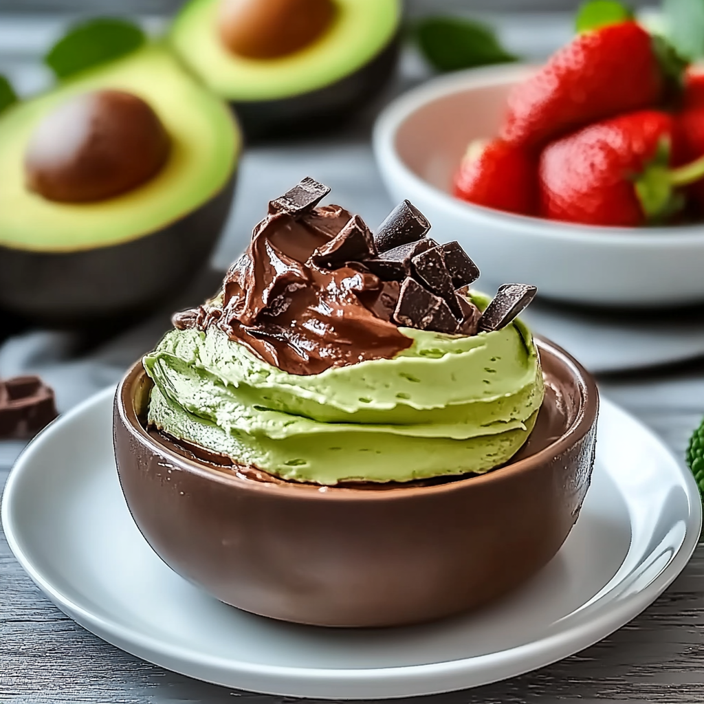 Recipe preparation for avocado chocolate mousse