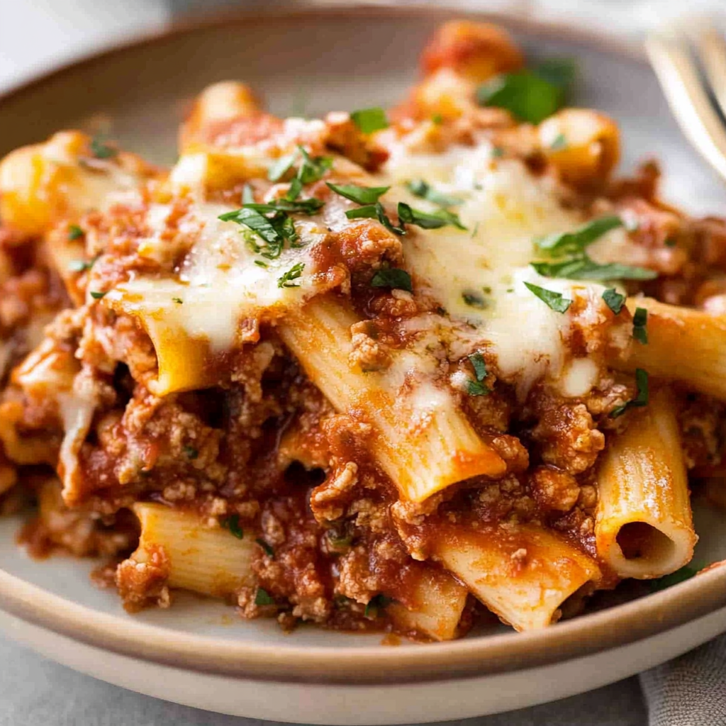 Recipe preparation for baked ziti