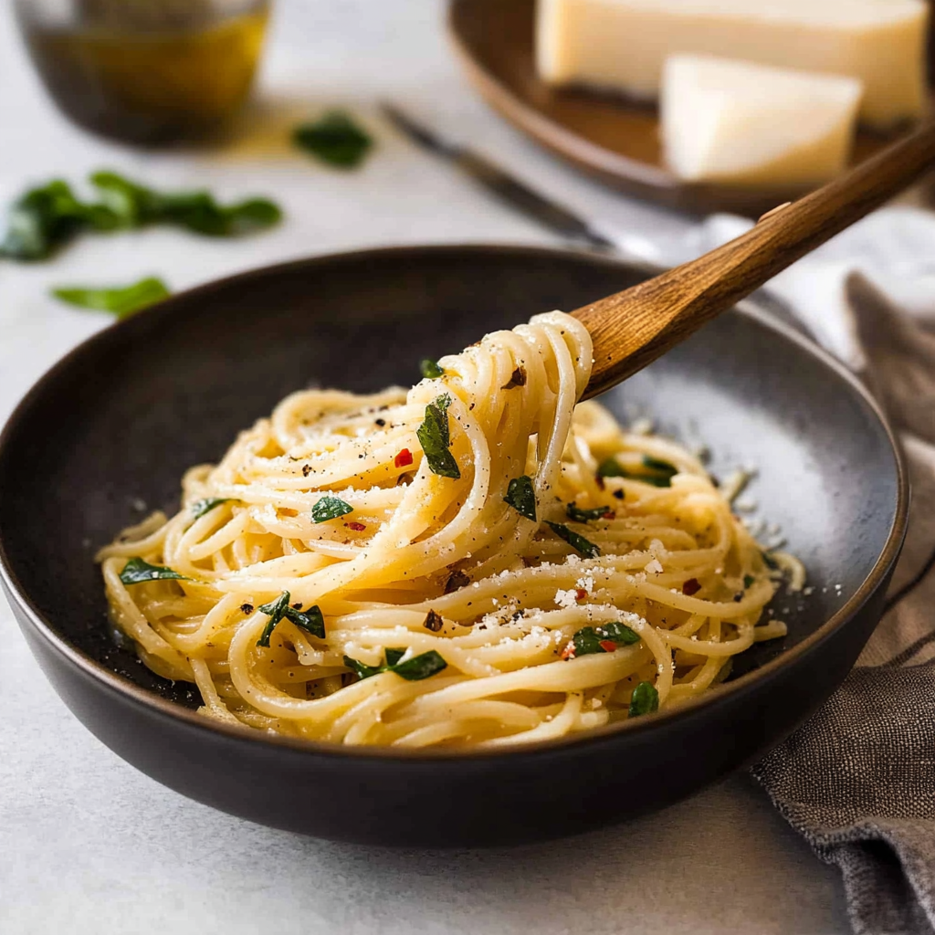 Recipe preparation for aglio e olio recipes