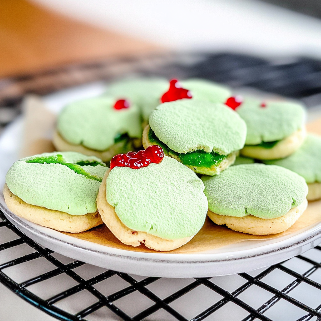 Recipe preparation for grinch cookies
