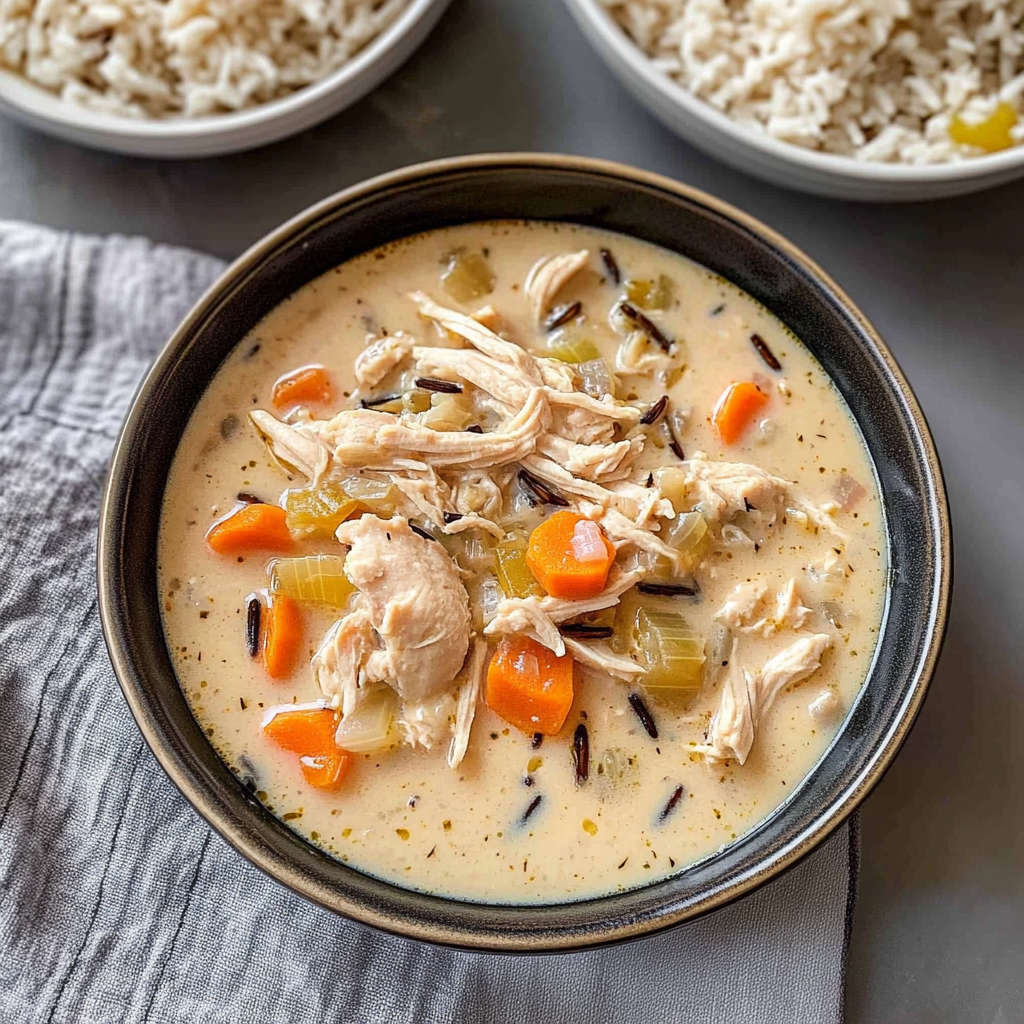 Recipe preparation for chicken and wild rice soup