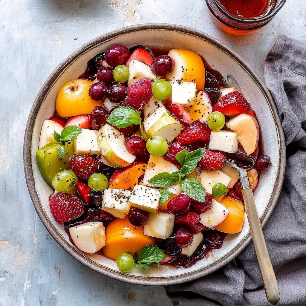 Recipe preparation for winter fruit salad