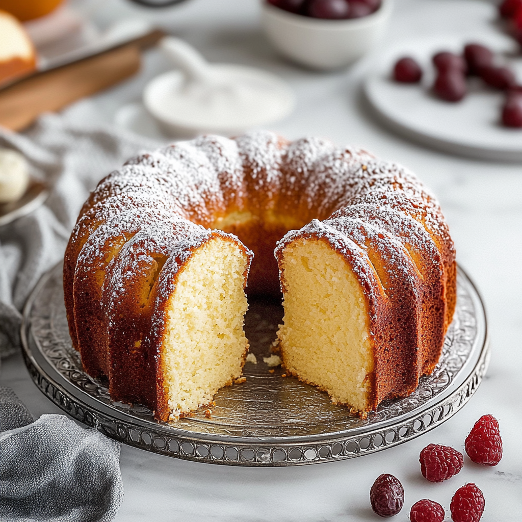 Recipe preparation for sour cream pound cake