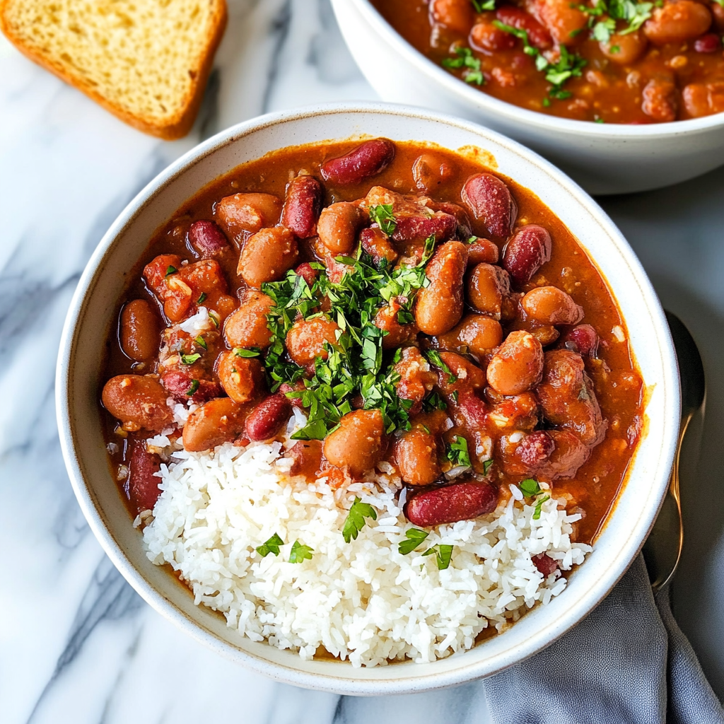 Recipe preparation for red beans and rice recipe