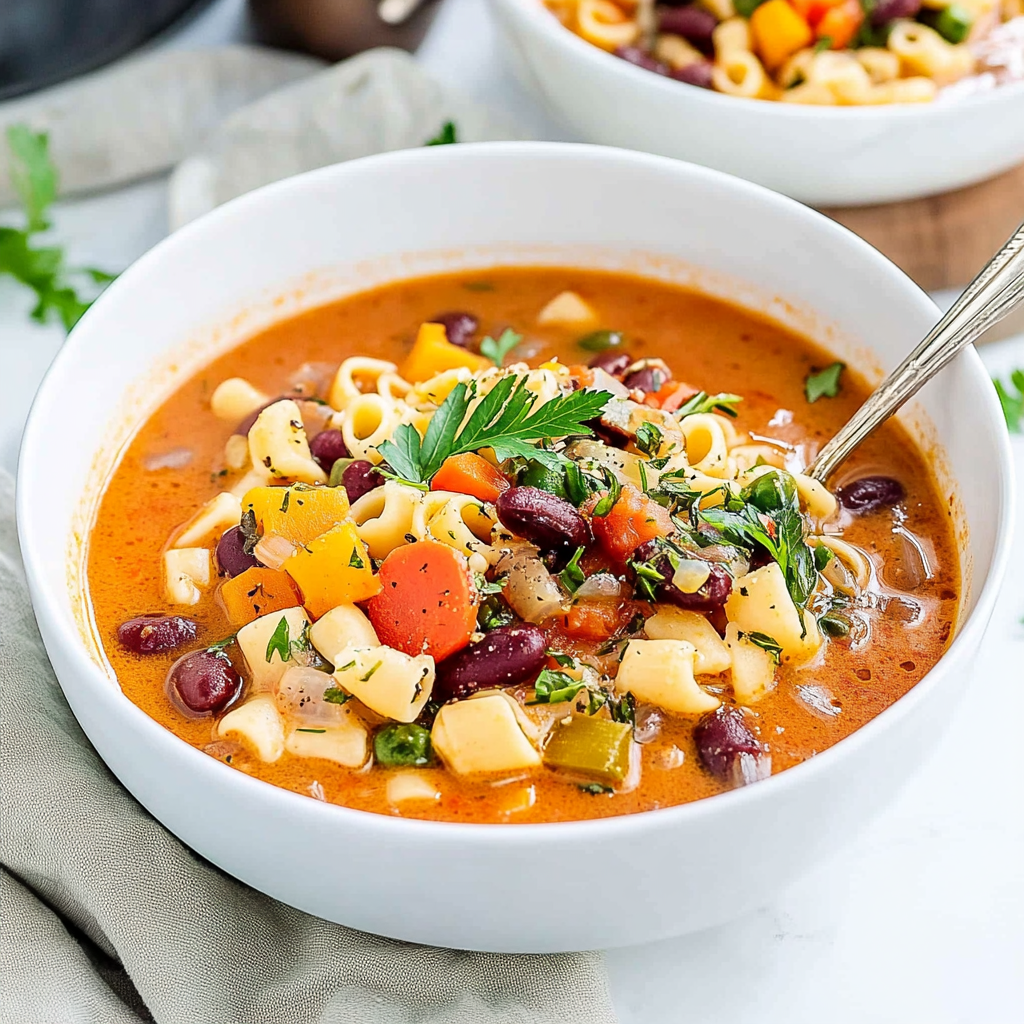 Recipe preparation for minestrone soup