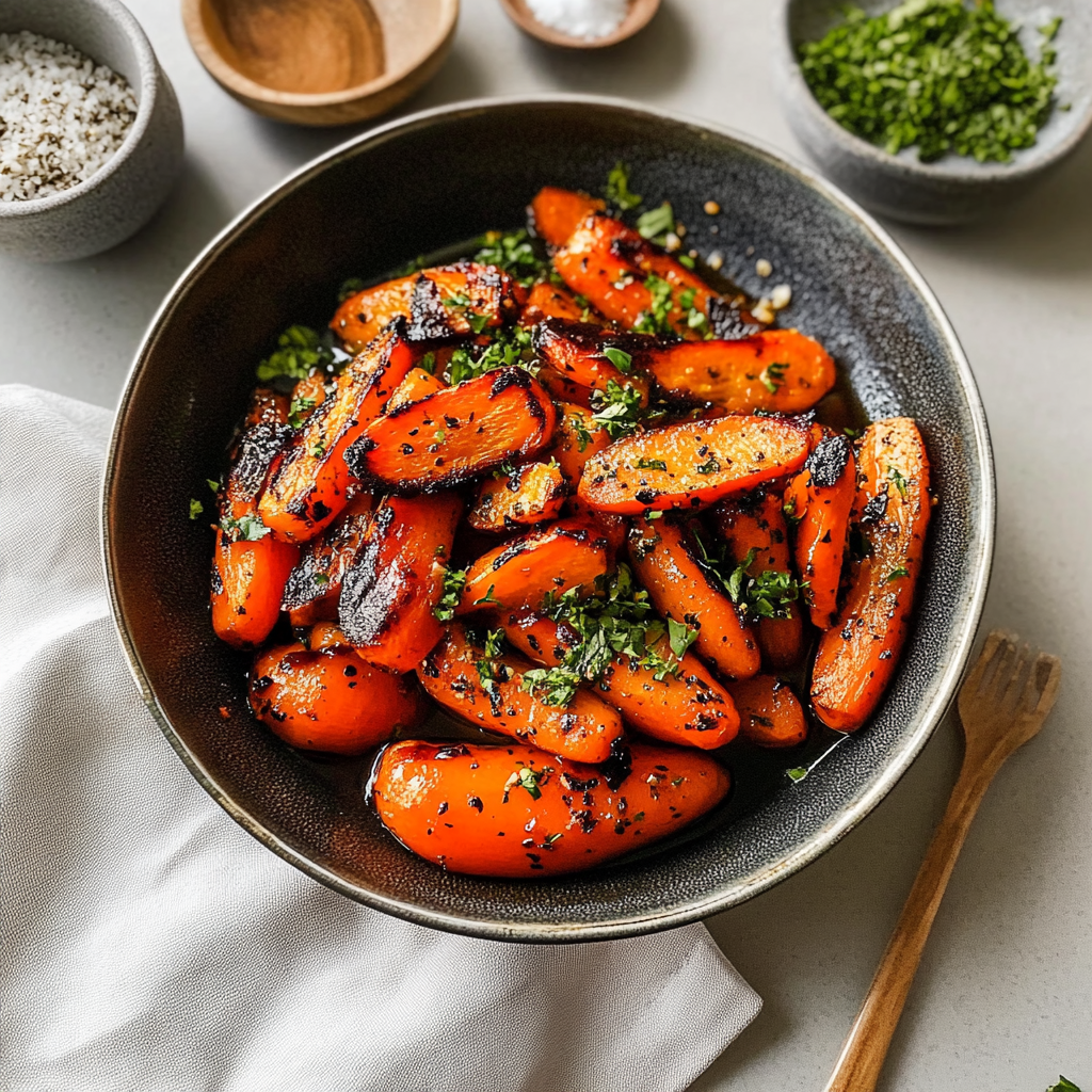 Recipe preparation for honey roasted carrots