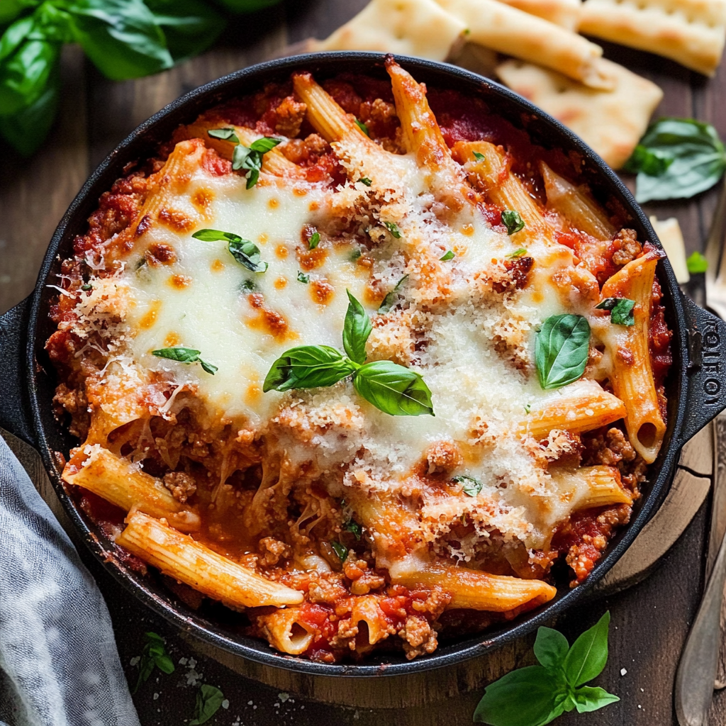 Recipe preparation for baked ziti with italian sausage