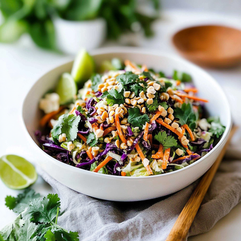 Recipe preparation for Cabbage & Carrot Slaw with Ginger Dressing
