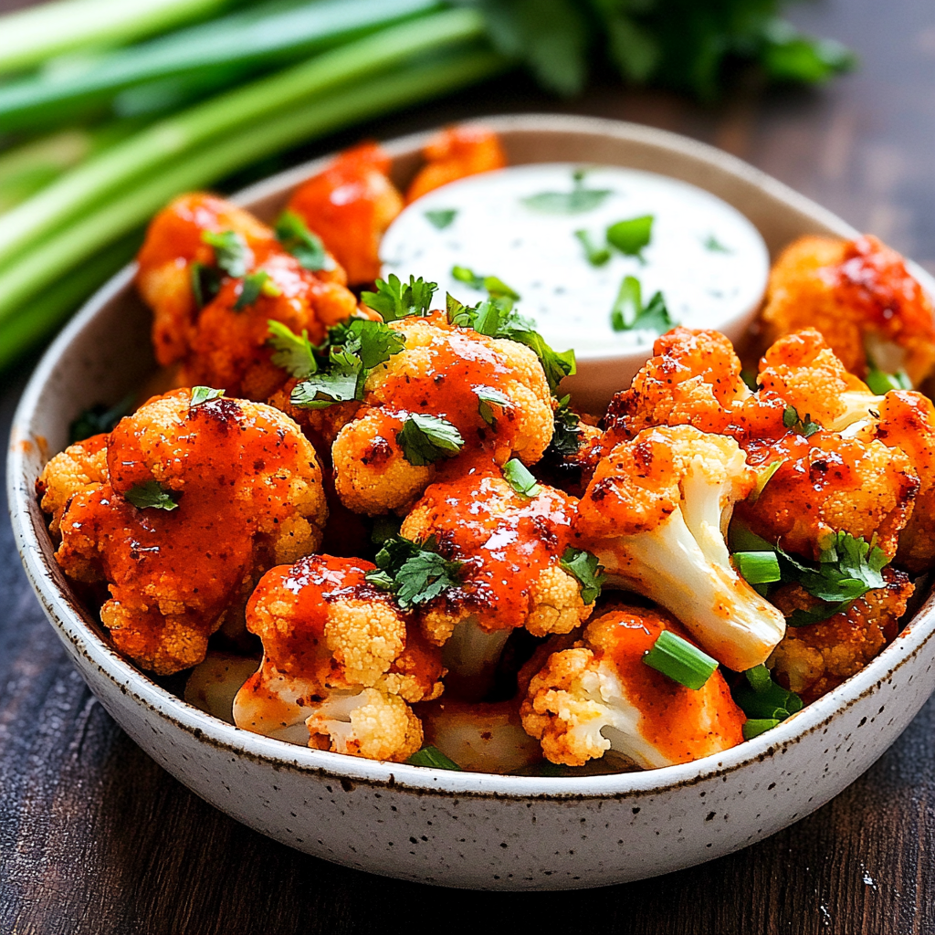 Recipe preparation for Air Fryer Buffalo Cauliflower Bites