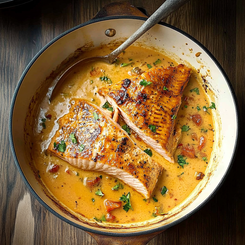 Recipe preparation for Marry Me Salmon