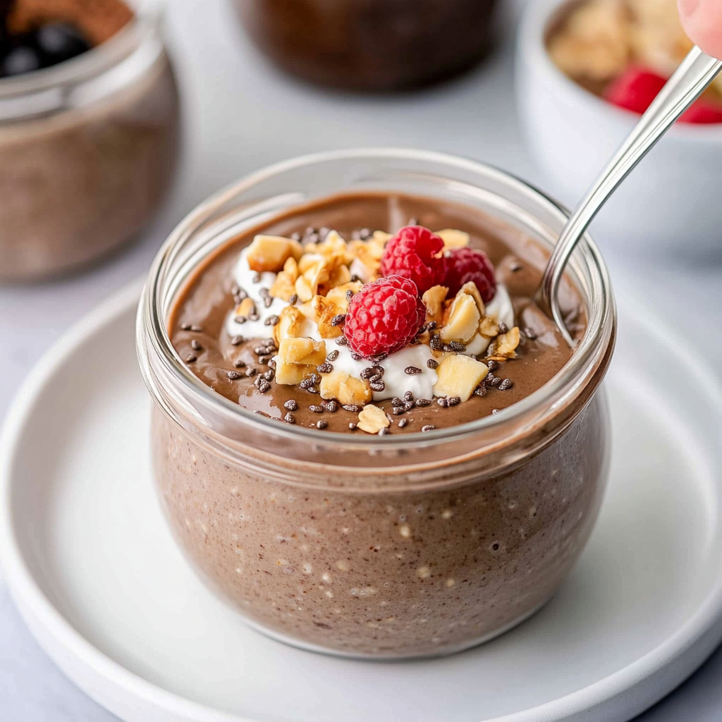 Recipe preparation for overnight oats with protein powder