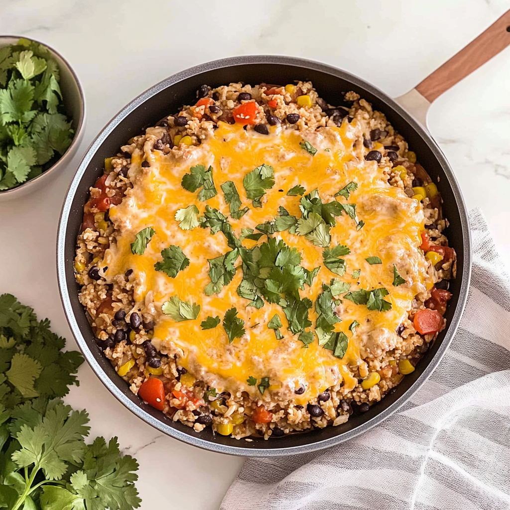 Recipe preparation for taco rice casserole