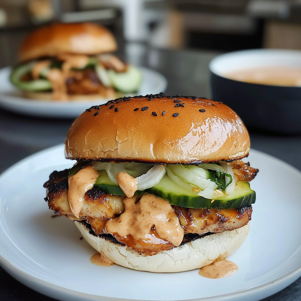 Recipe preparation for Korean BBQ Chicken Sandwich