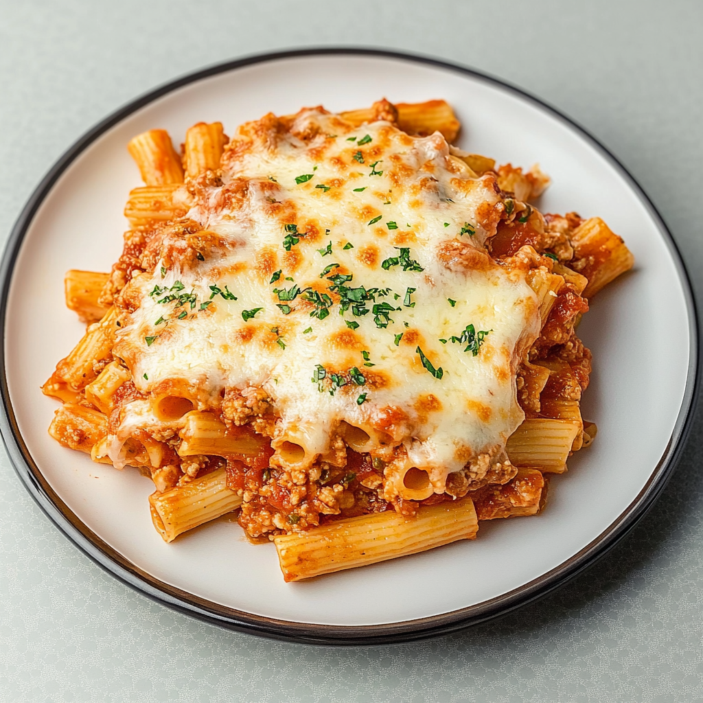 Recipe preparation for Five-Cheese Baked Ziti al Forno Recipe