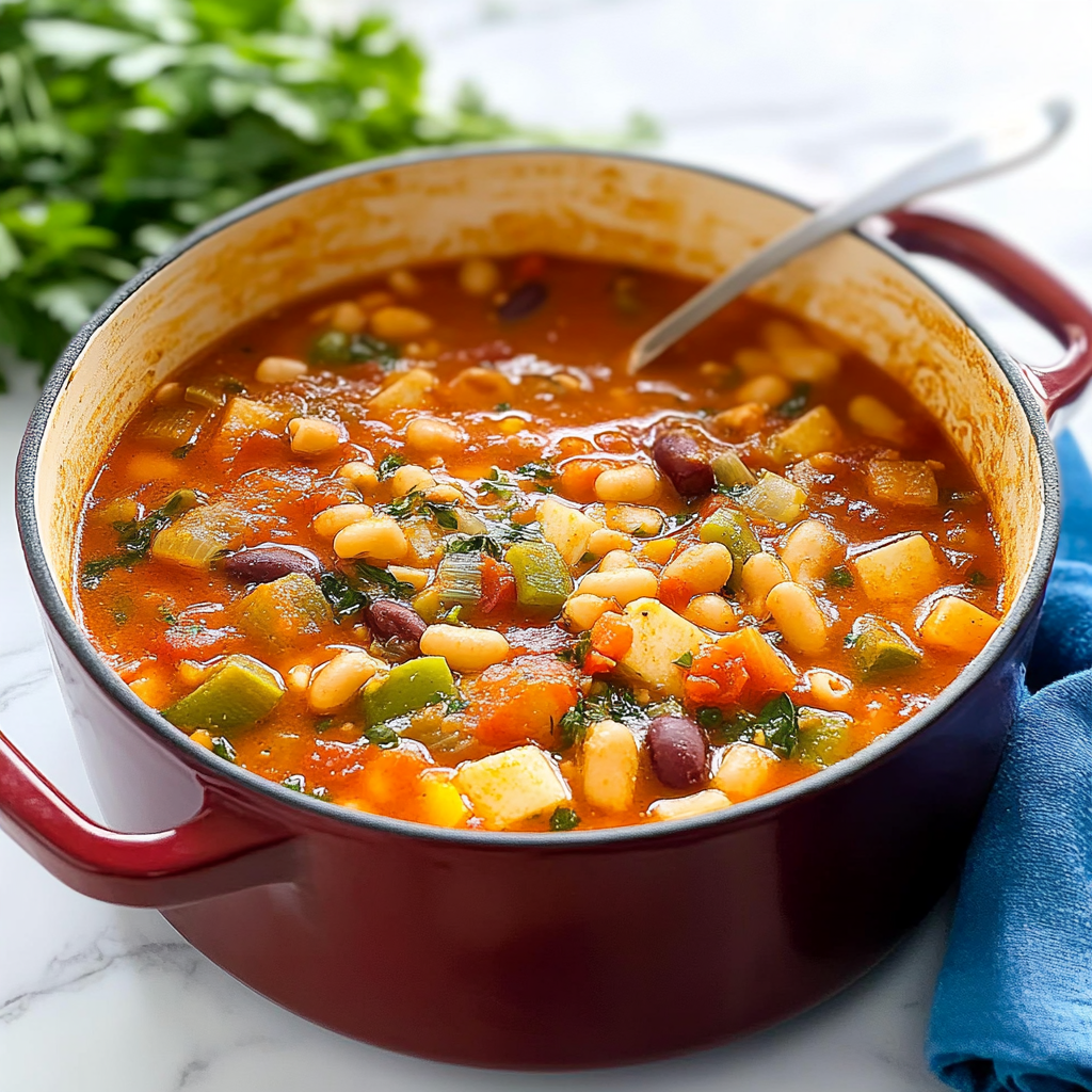 Recipe preparation for Minestrone Soup Recipe